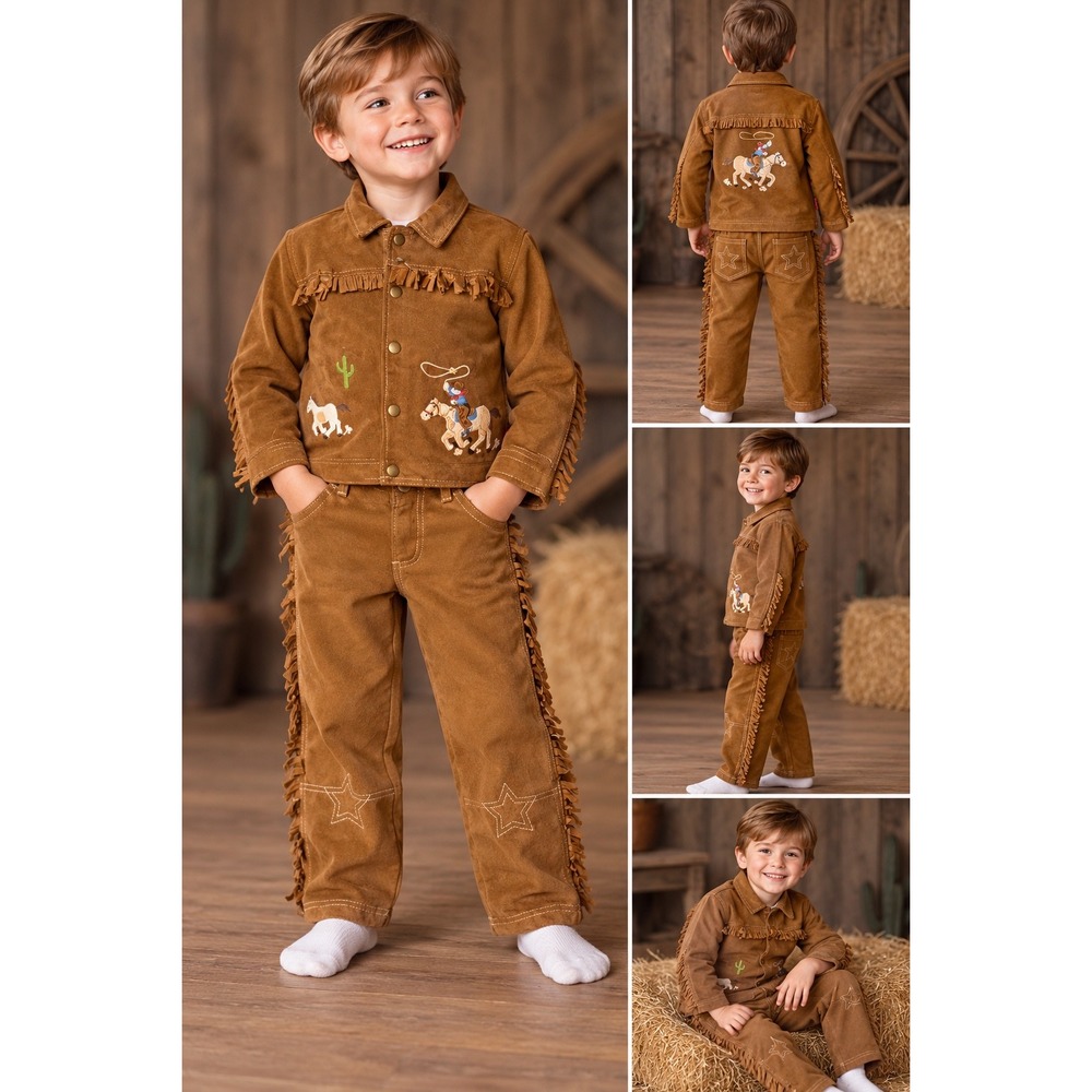 Le Top Toy Story Cowboy Outfit 4T 5 + Disney Woody Boots 10 Western Fringe